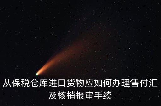 從保稅倉庫進口貨物應如何辦理售付匯及核梢報審手續(xù)
