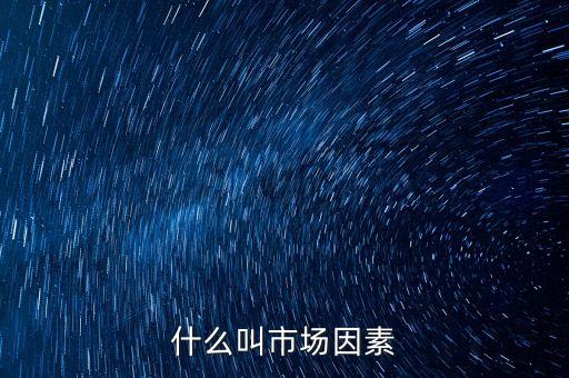 什么叫市場因素