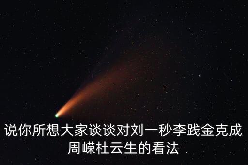 周嶸為什么離開(kāi)聚成，說(shuō)你所想大家談?wù)剬?duì)劉一秒李踐金克成周嶸杜云生的看法