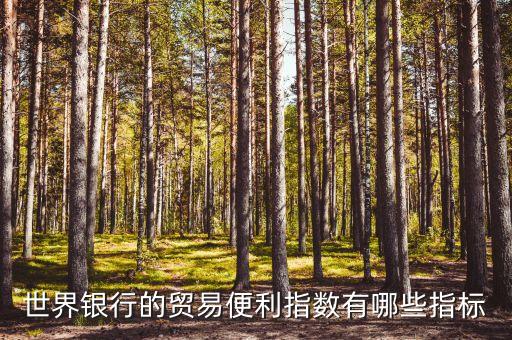 世界銀行的貿(mào)易便利指數(shù)有哪些指標(biāo)