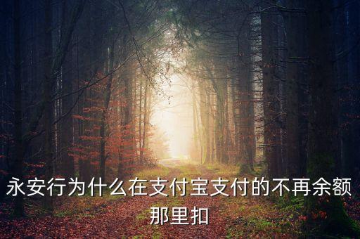永安行為什么在支付寶支付的不再余額那里扣