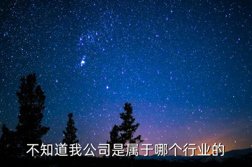不知道我公司是屬于哪個(gè)行業(yè)的