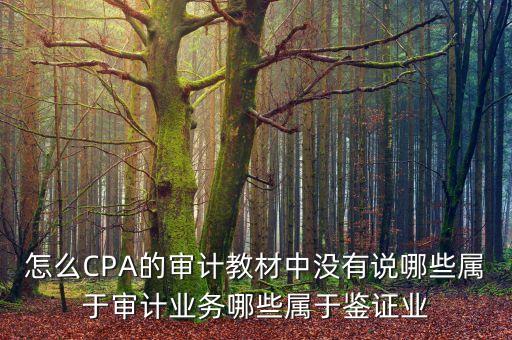 怎么CPA的審計教材中沒有說哪些屬于審計業(yè)務哪些屬于鑒證業(yè)