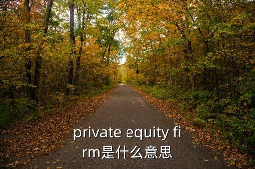 private equity firm是什么意思