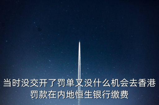 當(dāng)時(shí)沒交開了罰單又沒什么機(jī)會去香港罰款在內(nèi)地恒生銀行繳費(fèi)