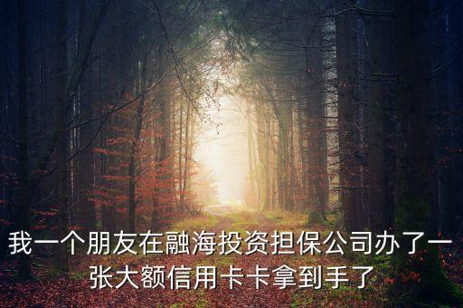 我一個(gè)朋友在融海投資擔(dān)保公司辦了一張大額信用卡卡拿到手了