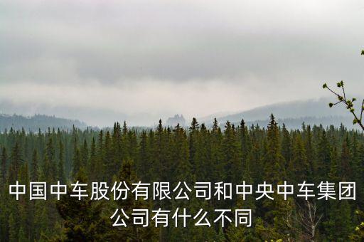中國中車股份有限公司和中央中車集團公司有什么不同
