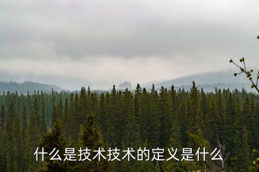 什么是技術(shù)技術(shù)的定義是什么