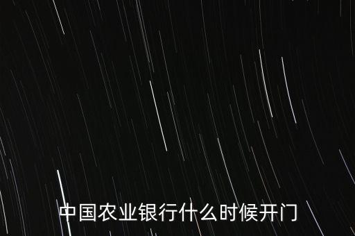 中國農業(yè)銀行什么時候開門