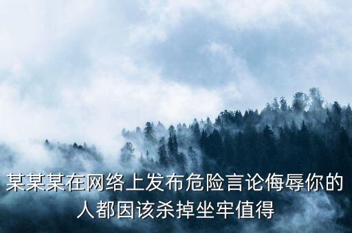 某某某在網(wǎng)絡(luò)上發(fā)布危險(xiǎn)言論侮辱你的人都因該殺掉坐牢值得