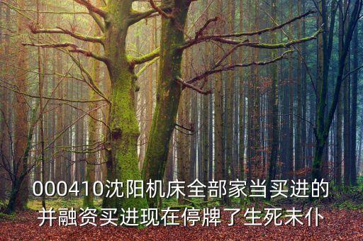 000410沈陽機床全部家當(dāng)買進(jìn)的并融資買進(jìn)現(xiàn)在停牌了生死未仆