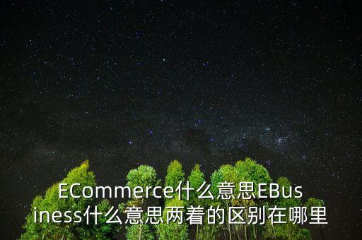 e貿(mào)易是什么意思，ECommerce什么意思EBusiness什么意思兩著的區(qū)別在哪里