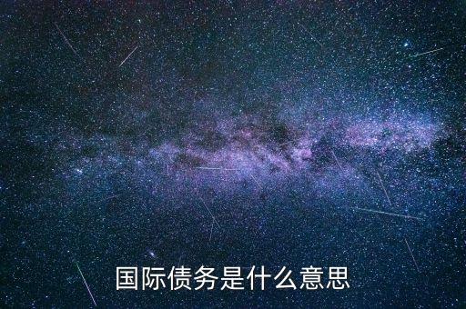 國際債務是什么意思