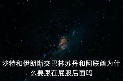 沙特和伊朗斷交巴林蘇丹和阿聯(lián)酋為什么要跟在屁股后面嗎
