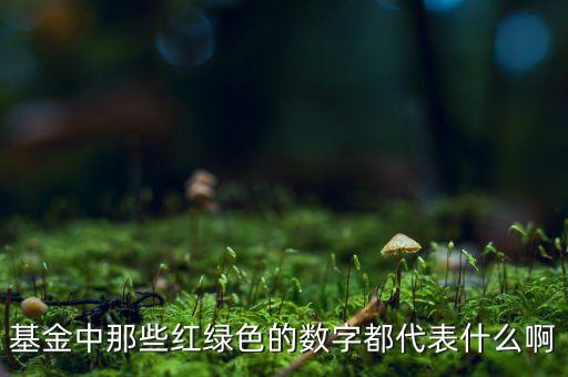 基金紅色和綠色代表什么，基金中那些紅綠色的數(shù)字都代表什么啊