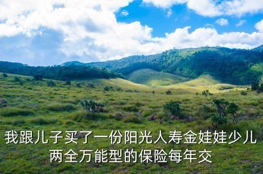 我跟兒子買了一份陽光人壽金娃娃少兒兩全萬能型的保險(xiǎn)每年交