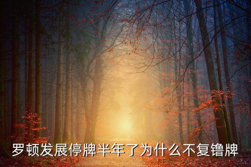 羅頓發(fā)展為什么停牌，210號(hào)了為什么羅頓發(fā)展還不復(fù)牌啊
