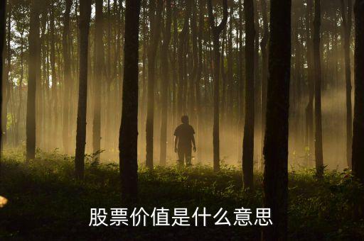 什么叫股價的新谷值，股票價值是什么意思