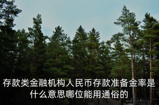類金融是什么意思，存款類金融機構(gòu)人民幣存款準(zhǔn)備金率是什么意思哪位能用通俗的