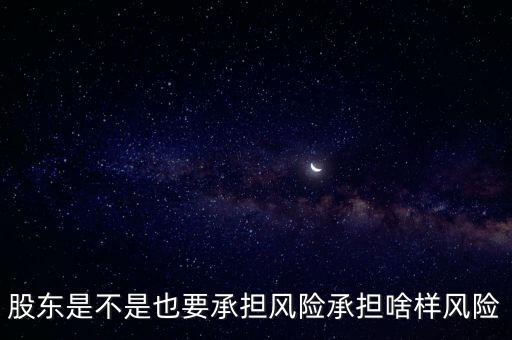 股東是不是也要承擔(dān)風(fēng)險(xiǎn)承擔(dān)啥樣風(fēng)險(xiǎn)