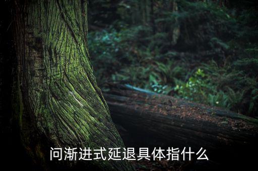 問漸進(jìn)式延退具體指什么