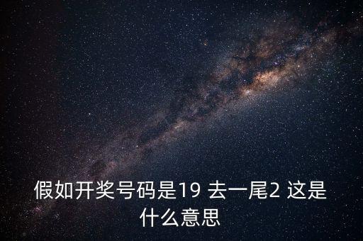 假如開獎(jiǎng)號(hào)碼是19 去一尾2 這是什么意思