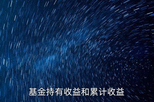基金持有收益和累計(jì)收益