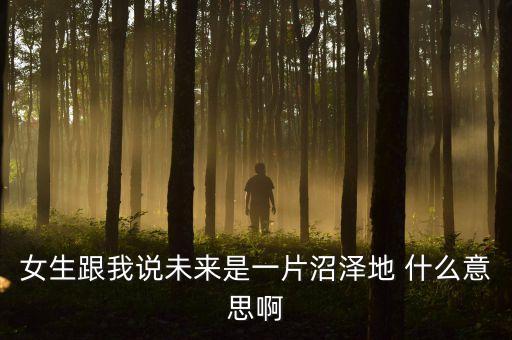 前景不妙什么意思，女生跟我說(shuō)未來(lái)是一片沼澤地 什么意思啊