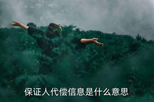 什么是代償款，保證人代償信息是什么意思
