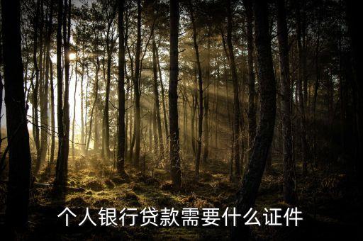 個人銀行貸款需要什么證件