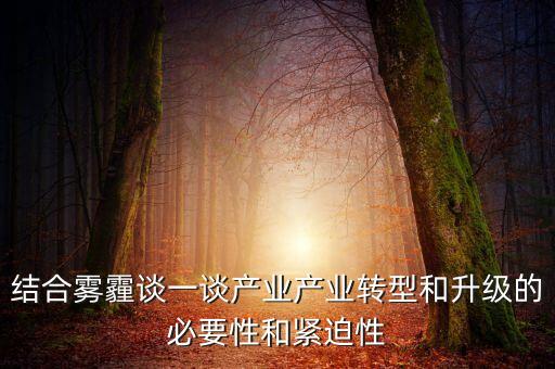 結(jié)合霧霾談一談產(chǎn)業(yè)產(chǎn)業(yè)轉(zhuǎn)型和升級(jí)的必要性和緊迫性