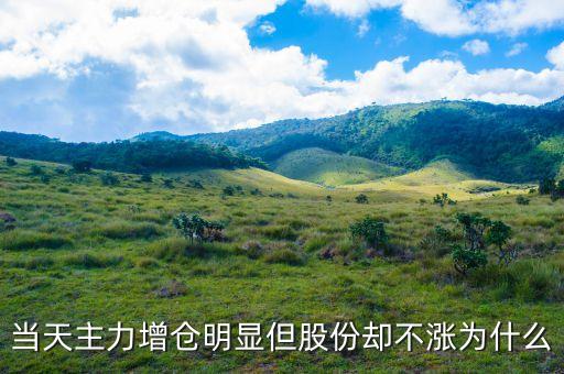 當(dāng)天主力增倉明顯但股份卻不漲為什么