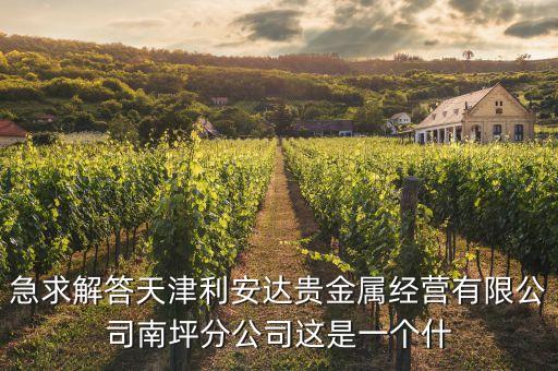 急求解答天津利安達貴金屬經(jīng)營有限公司南坪分公司這是一個什
