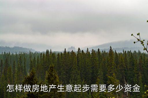 怎樣做房地產(chǎn)生意起步需要多少資金