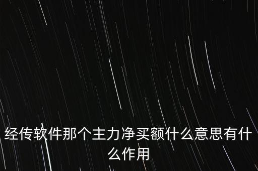 經(jīng)傳軟件那個(gè)主力凈買額什么意思有什么作用