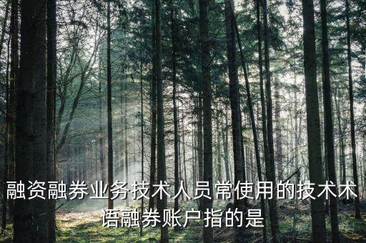 融資融券業(yè)務技術(shù)人員常使用的技術(shù)術(shù)語融券賬戶指的是