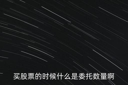 買股票的時候什么是委托數(shù)量啊