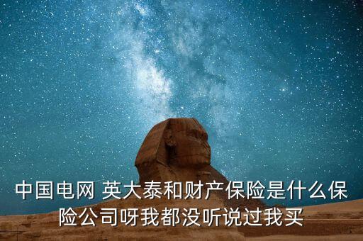 中國電網(wǎng) 英大泰和財產(chǎn)保險是什么保險公司呀我都沒聽說過我買