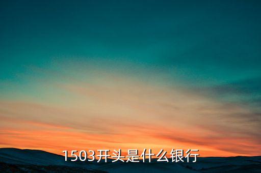 1503開頭是什么銀行