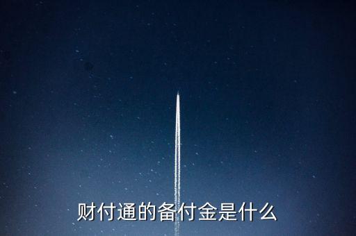財(cái)付通的備付金是什么