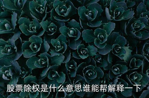 股票走勢圖除權(quán)是什么意思，股票除權(quán)是什么意思