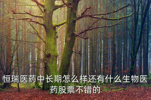 恒瑞醫(yī)藥中長(zhǎng)期怎么樣還有什么生物醫(yī)藥股票不錯(cuò)的