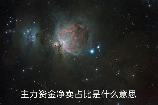 主力凈額占比什么意思，什么叫主力凈占比