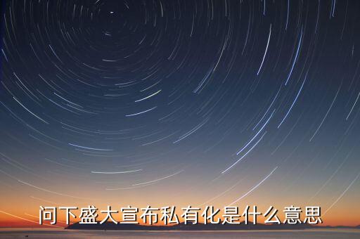問下盛大宣布私有化是什么意思