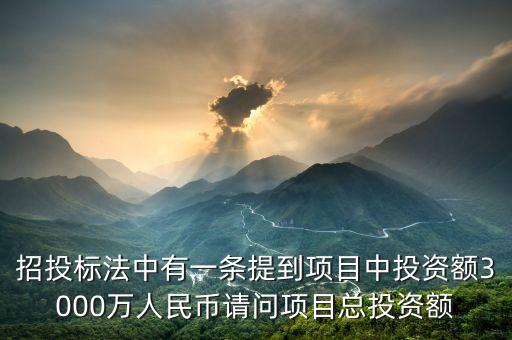 招投標(biāo)法中有一條提到項(xiàng)目中投資額3000萬(wàn)人民幣請(qǐng)問(wèn)項(xiàng)目總投資額