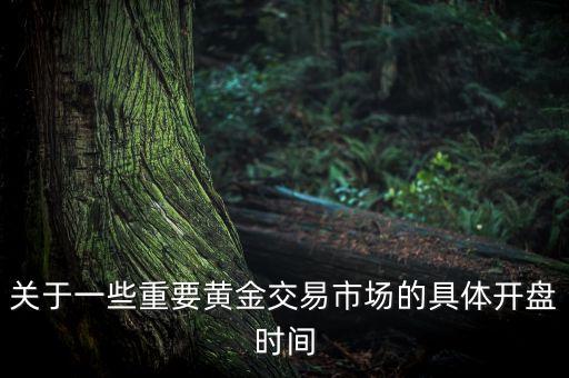 關(guān)于一些重要黃金交易市場的具體開盤時(shí)間
