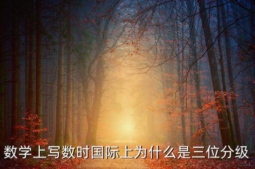 數(shù)學(xué)上寫數(shù)時(shí)國際上為什么是三位分級