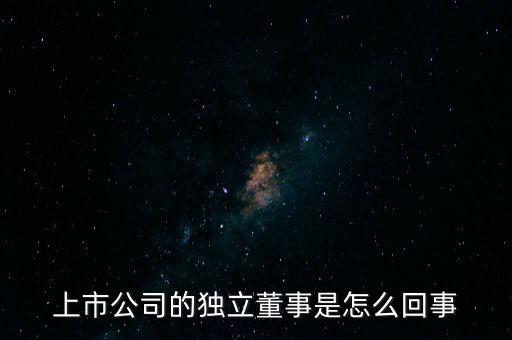 上市公司的獨立董事是怎么回事