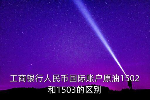 銀行的原油1503和1504什么意思，工商銀行人民幣國(guó)際賬戶原油1502和1503的區(qū)別