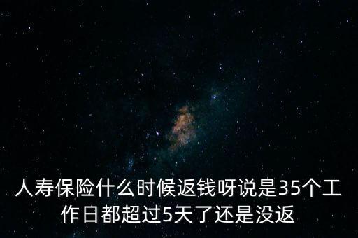 人壽保險(xiǎn)什么時(shí)候返錢(qián)呀說(shuō)是35個(gè)工作日都超過(guò)5天了還是沒(méi)返